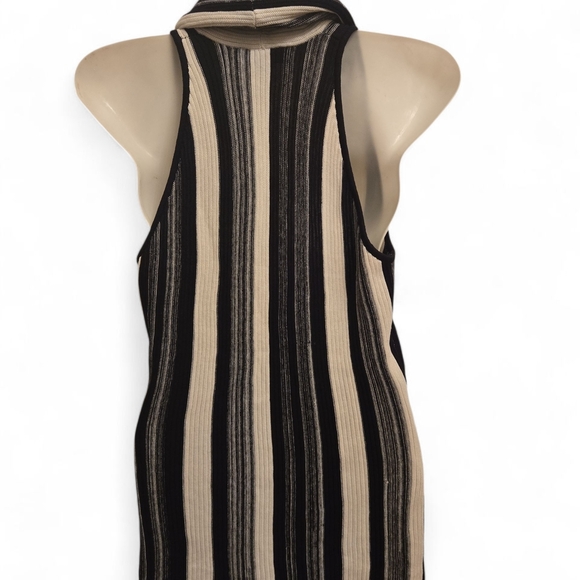 INC International Concepts Black and Cream Striped Top - Picture 2 of 3